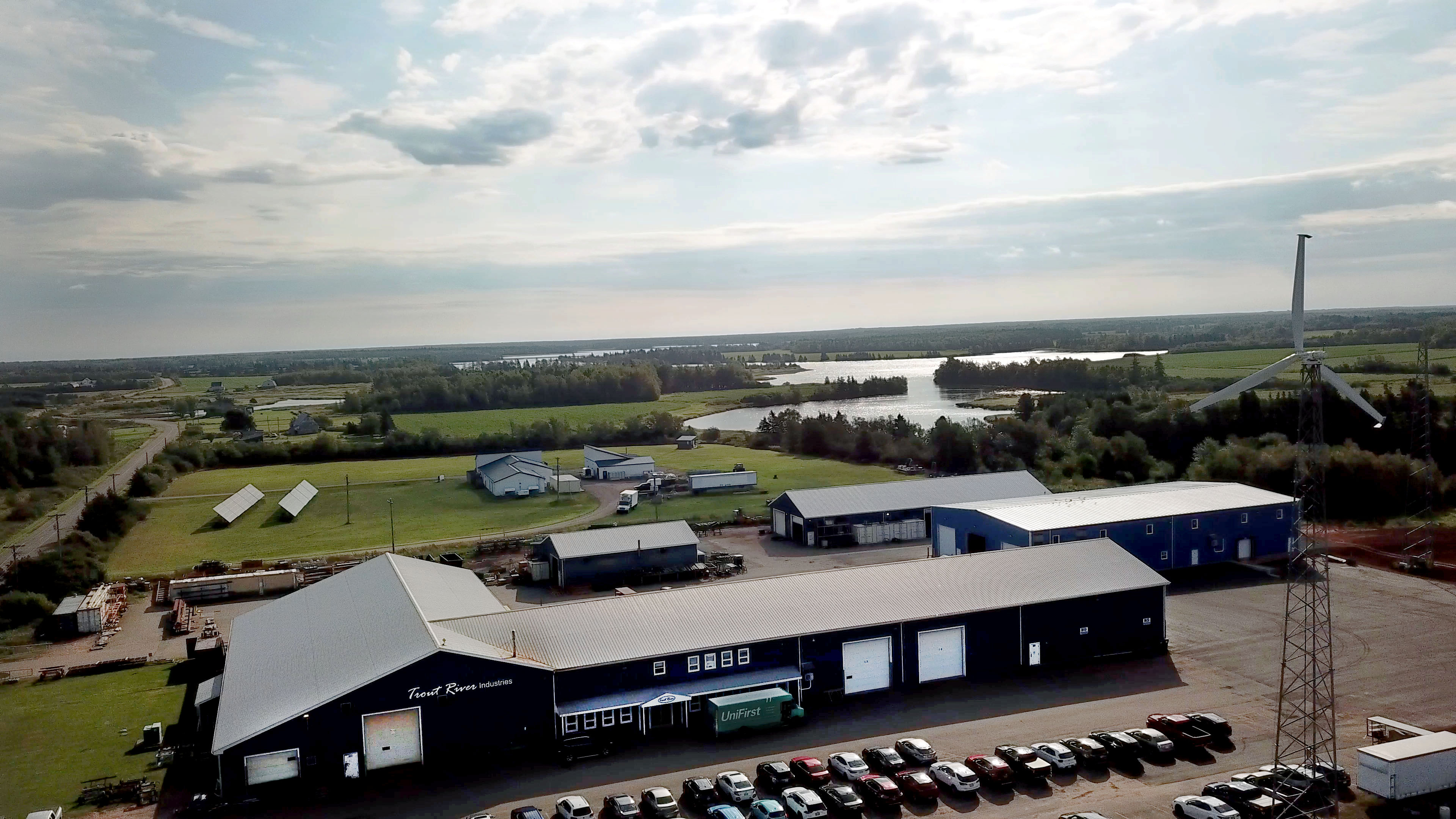 Drone View of Trout River Industries in PEI Drone View of Trout River Industries in PEI